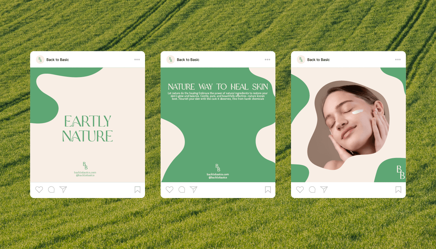 Skincare brand social media post design