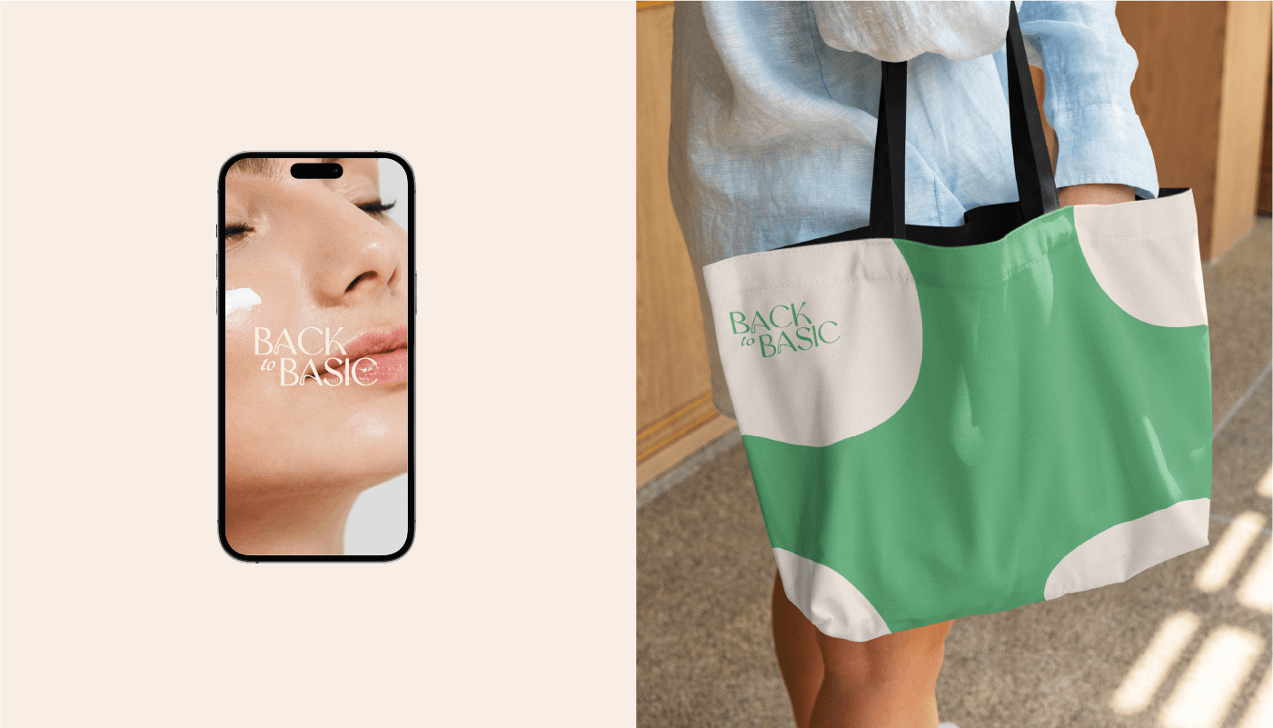 Skincare brand tote bag design 