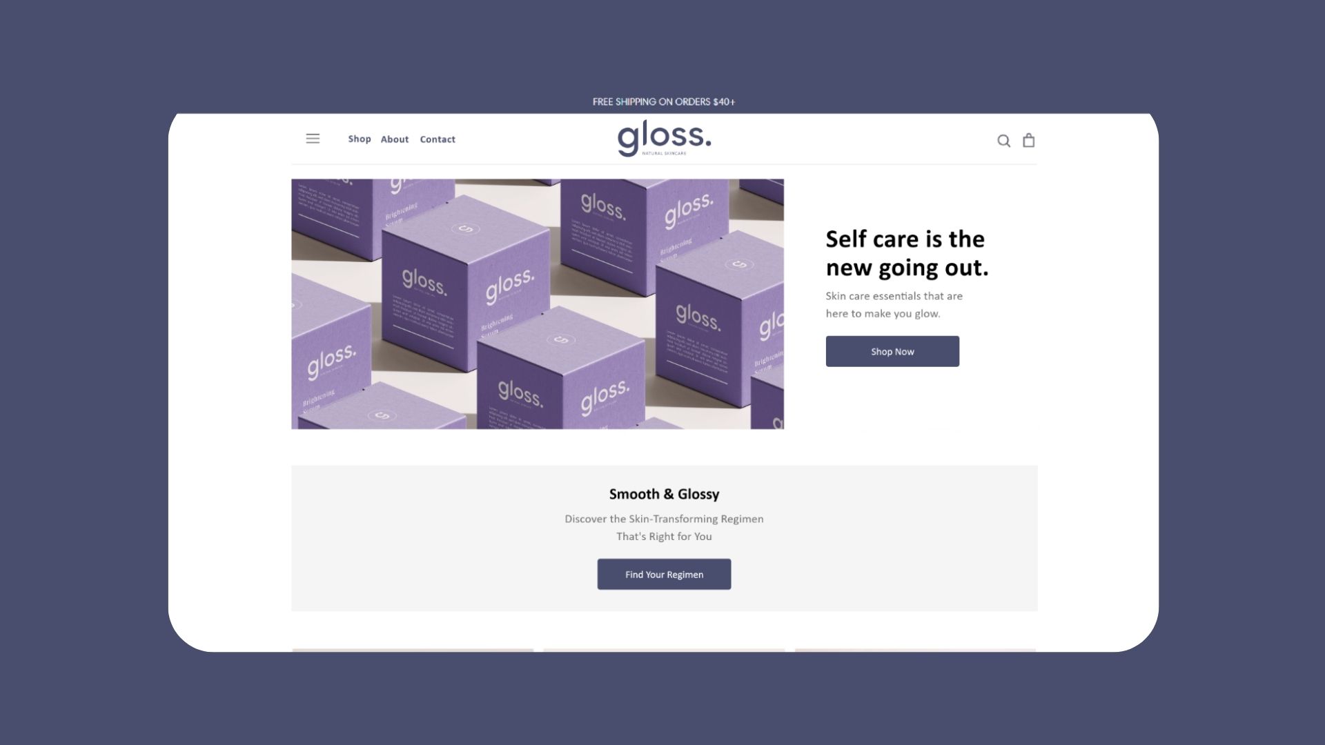 Skincare eCommerce website design