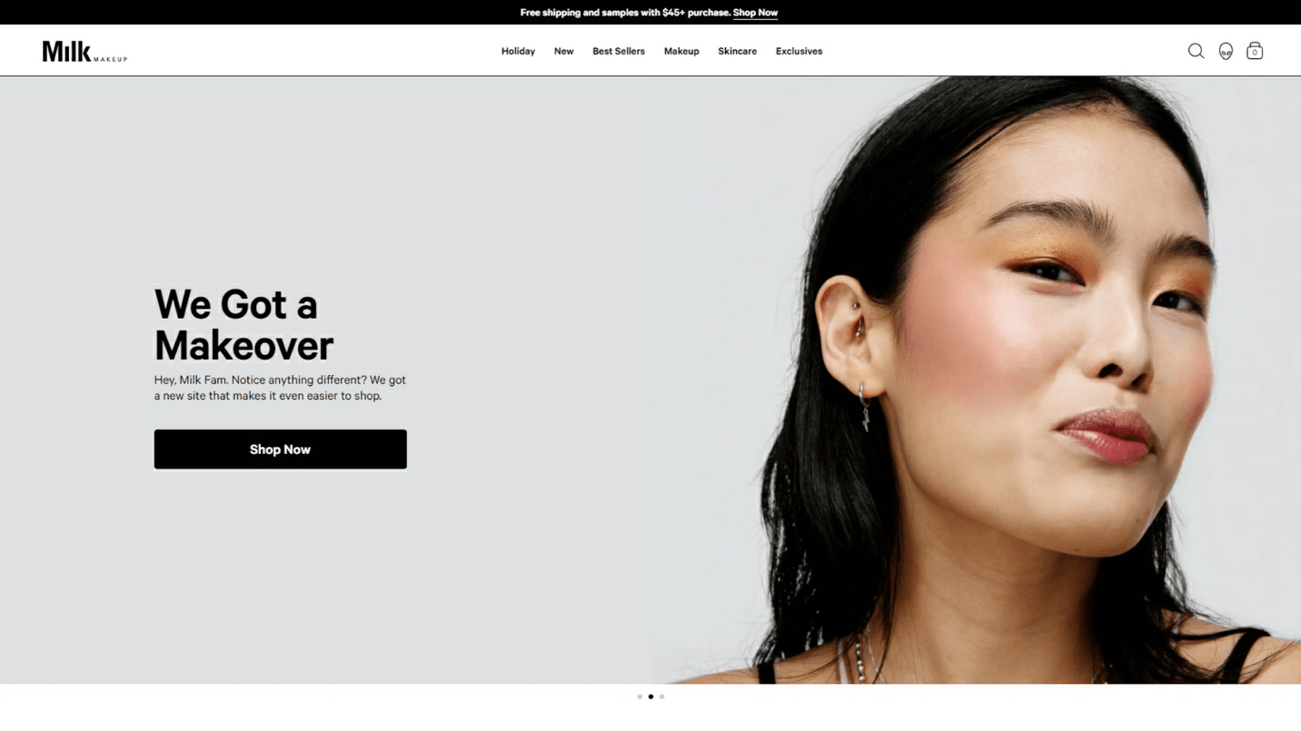 Milk - Cosmetic Website Design Insparation