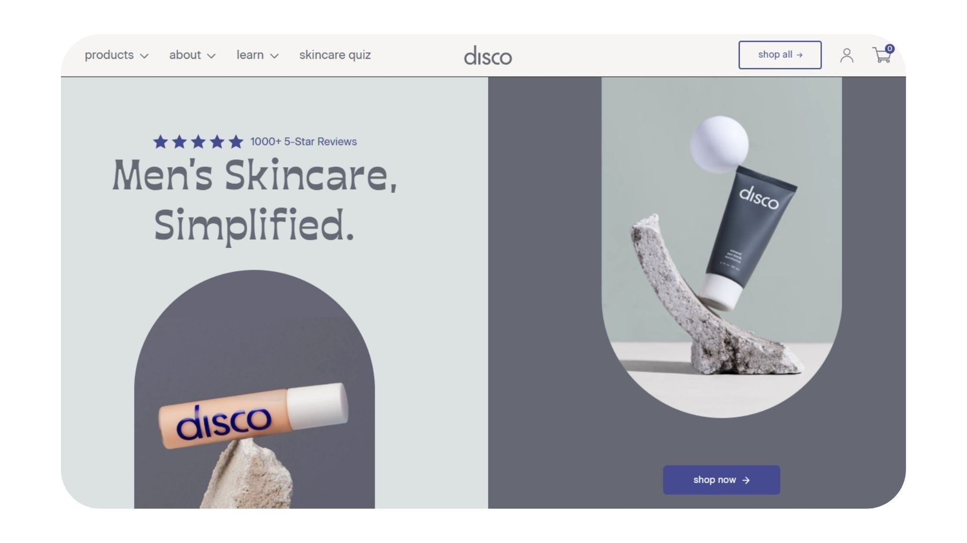 Lets Disco Men Skincare Website Design