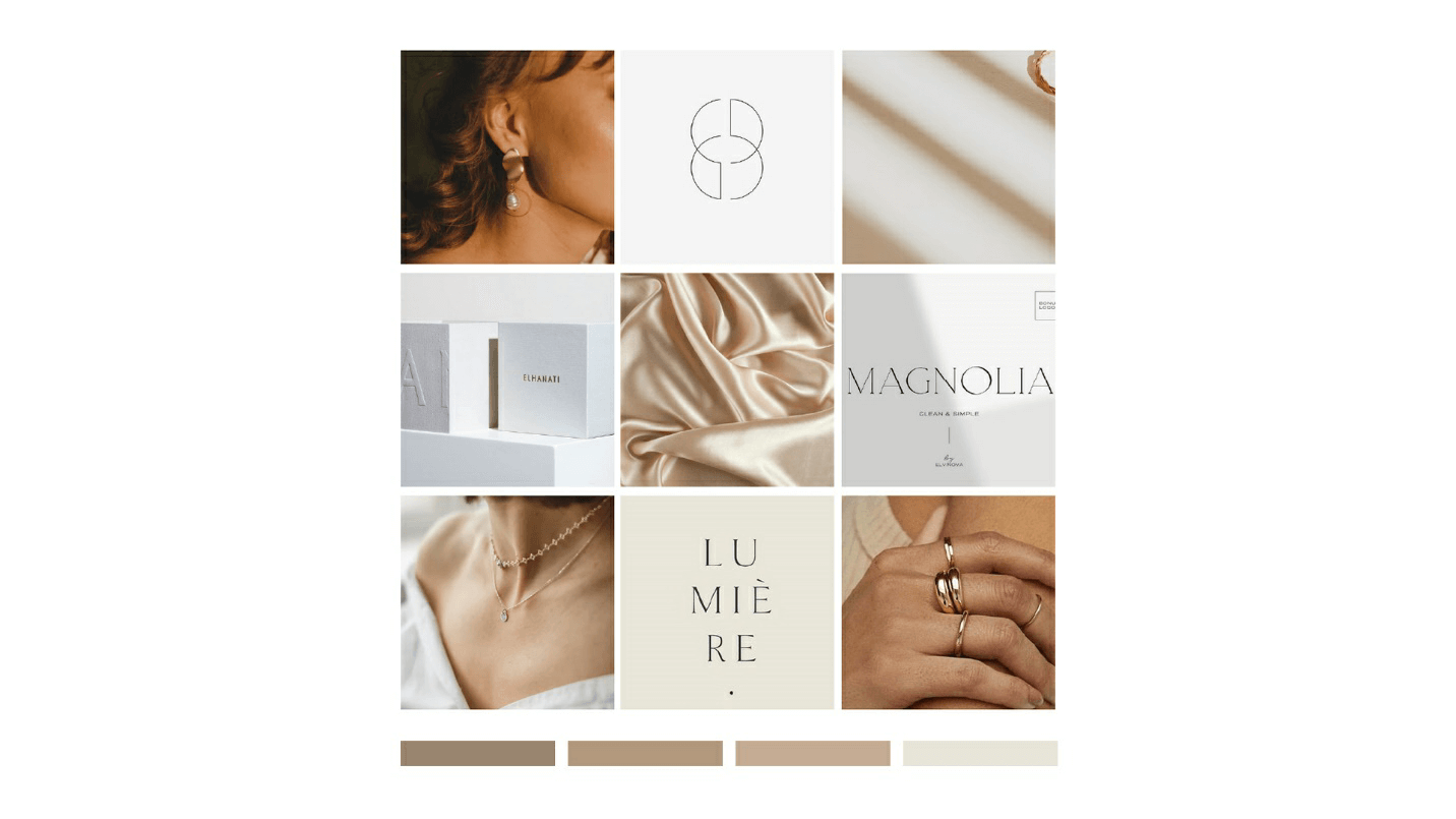 Jewellery Brand Strategy Moodboard - Adorna