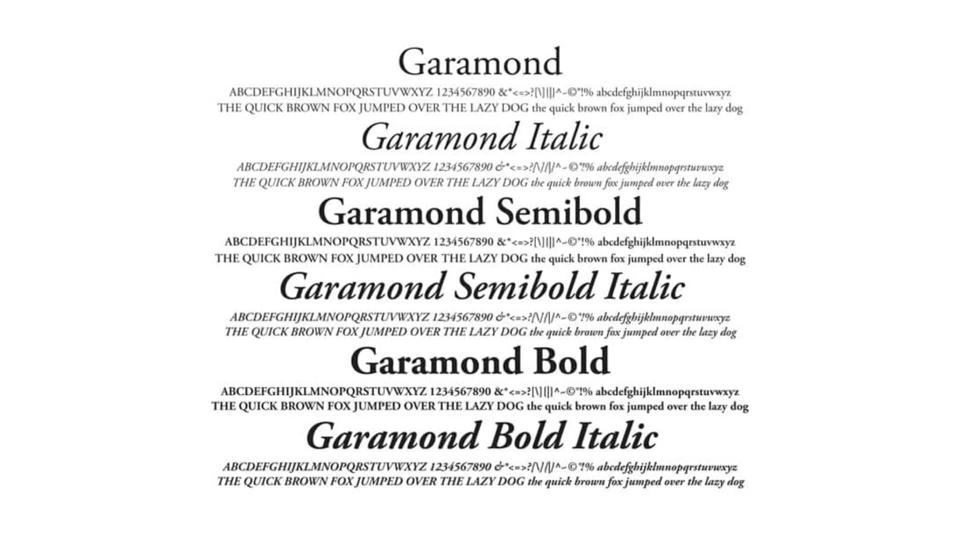 Garamond Web Font