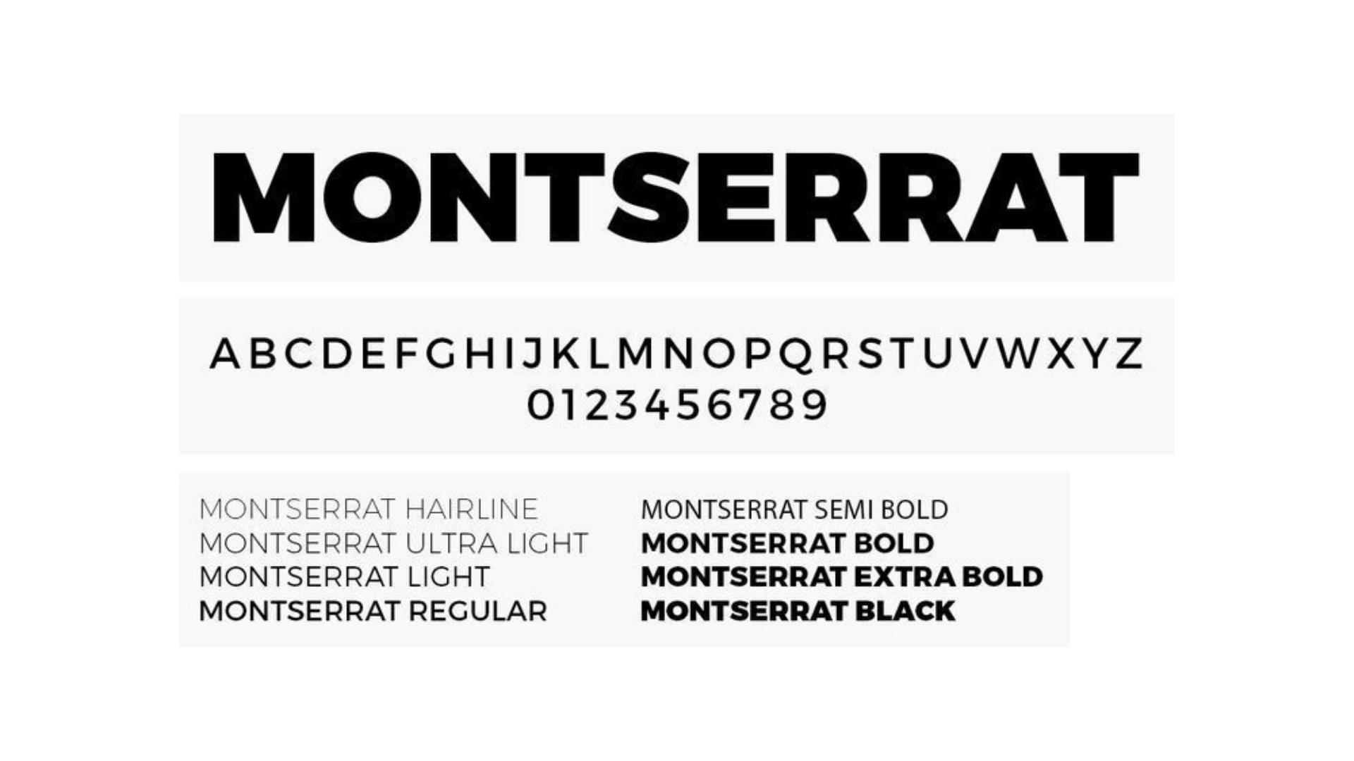 Montserrat top website font