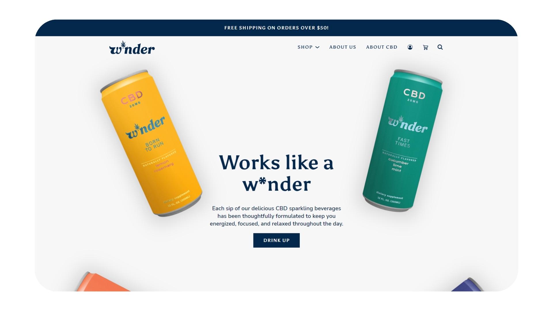 Wnder CBD Beverage Website